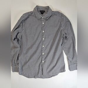 Porter & Ash Button Down Shirt Mens Medium Black White Gingham Preppy Academia